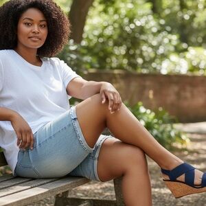 American eagle pre loved navy blue wedge heels size 11‎